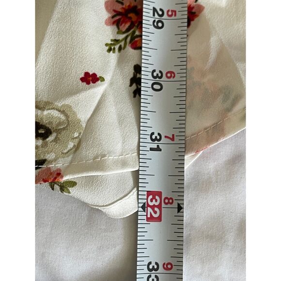 MPH Collection Floral Rose Petite Flower Tie Waist Top Blouse Shirt Size 2X - Picture 9 of 9
